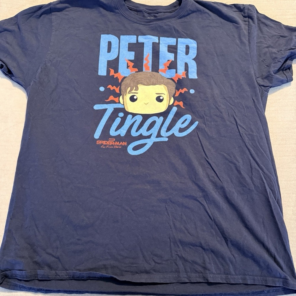 Marvel Spider-Man Peter Tingle Funko Pop Tee Shirt Mens 2XL Blue Graphic